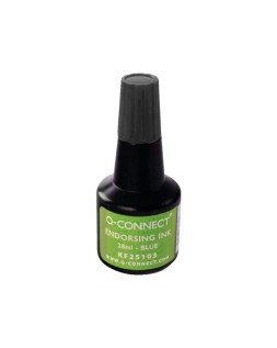 Tinta tampon q-connect negro bote 28 ml