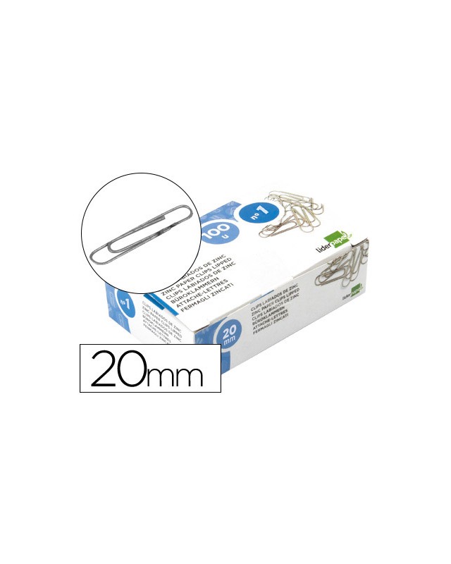 Clips liderpapel nº1 labiados 20 mm caja de 100 unidades