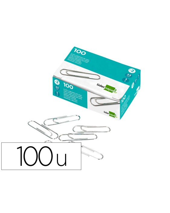 Clips liderpapel nº3 labiados 43 mm caja de 100 unidades