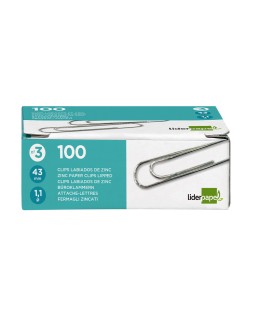 Clips liderpapel nº3 labiados 43 mm caja de 100 unidades