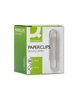 Clips niquelados q-connect nº 32 mm caja de 100 unidades