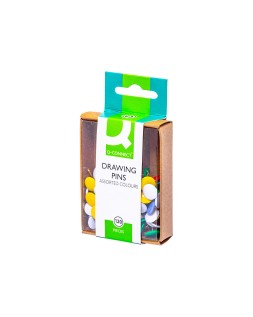 Chincheta q-connect colores surtidos caja de 120 unidades