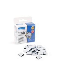 Clips de recarga rapesco capacidad 40 hojas color blanco caja de 100 unidades