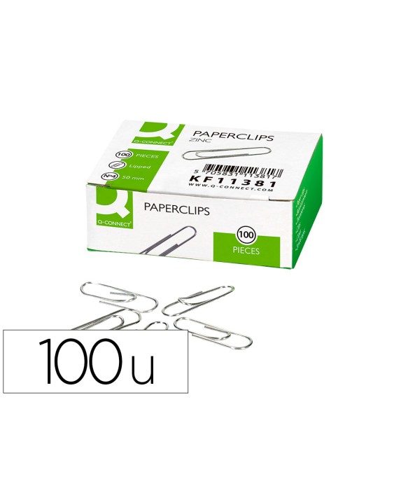 Clips zinc q-connect n 4 labiados 50 mm caja de 100 unidades