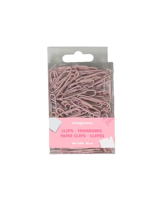 Clips imaginovo pastel 28 mm caja de 150 unidades rosa