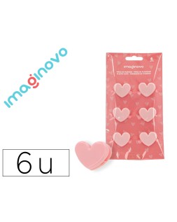 Pinza de plastico imaginovo corazones 45x40x30mm en blister de 6 unidades
