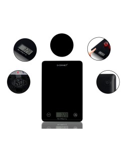 Bascula precision q-connect digital con pantalla lcd precision 1 g capacidad de 5 g a 5 kg 200x135x16 mm