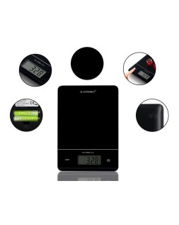 Bascula precision q-connect digital con pantalla lcd precision 1 g capacidad de 5 g a 15 kg 240x170x17,5 mm