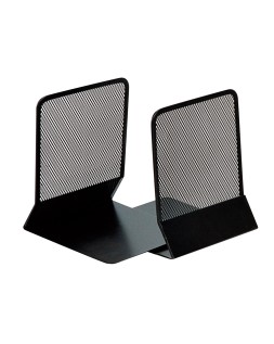 Apoyalibros metalico q-connect kf15098 rejilla negro juego 165x152x135 mm