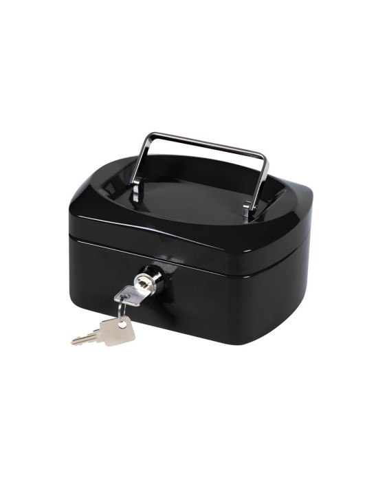Caja caudales q-connect 6" 152x115x80 mm negra con portamonedas