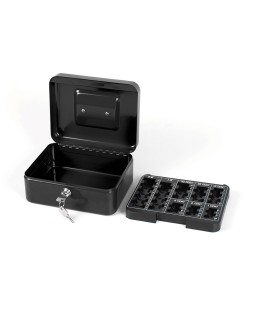 Caja caudales q-connect 8" 200x160x90 mm negra con portamonedas