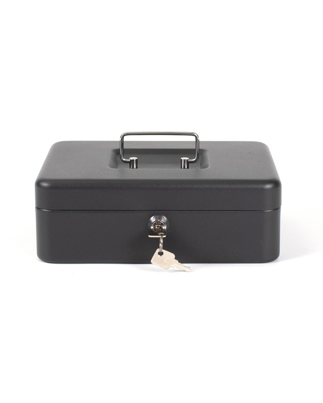 Caja caudales q-connect 10" 250x180x90 mm negra con portamonedas