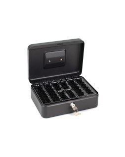Caja caudales q-connect 10" 250x180x90 mm negra con portamonedas