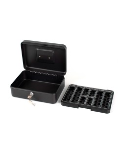 Caja caudales q-connect 10" 250x180x90 mm negra con portamonedas