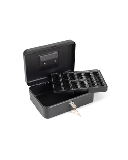 Caja caudales q-connect 10" 250x180x90 mm negra con portamonedas