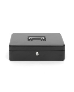 Caja caudales q-connect 12" 300x240x90 mm negra con portamonedas