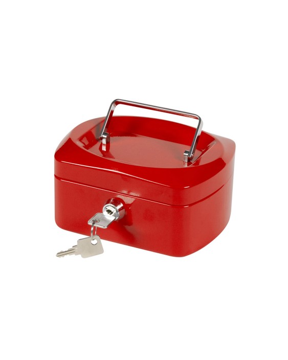 Caja caudales q-connect 6" 152x115x80 mm roja con portamonedas
