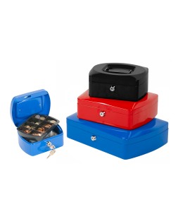 Caja caudales q-connect 6" 152x115x80 mm roja con portamonedas