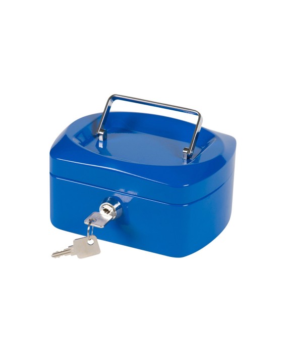 Caja caudales q-connect 6" 152x115x80 mm azul con portamonedas