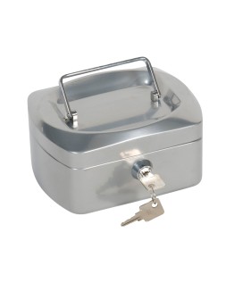 Caja caudales q-connect 6" 152x115x80 mm plata con portamonedas
