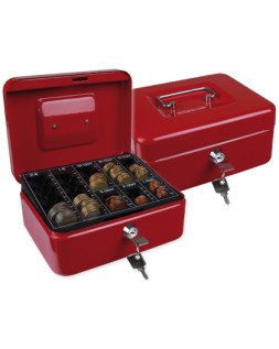 Caja caudales q-connect 8" 200x160x90 mm roja con portamonedas