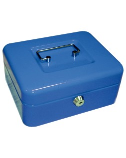 Caja caudales q-connect 8" 200x160x90 mm azul con portamonedas