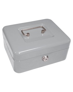 Caja caudales q-connect 8" 200x160x90 mm plata con portamonedas
