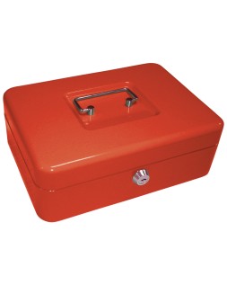 Caja caudales q-connect 10" 250x180x90 mm roja con portamonedas