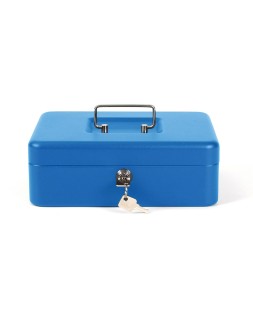 Caja caudales q-connect 10" 250x180x90 mm azul con portamonedas