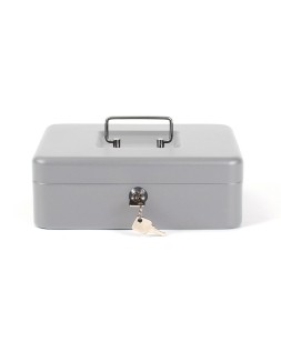 Caja caudales q-connect 10" 250x180x90 mm plata con portamonedas