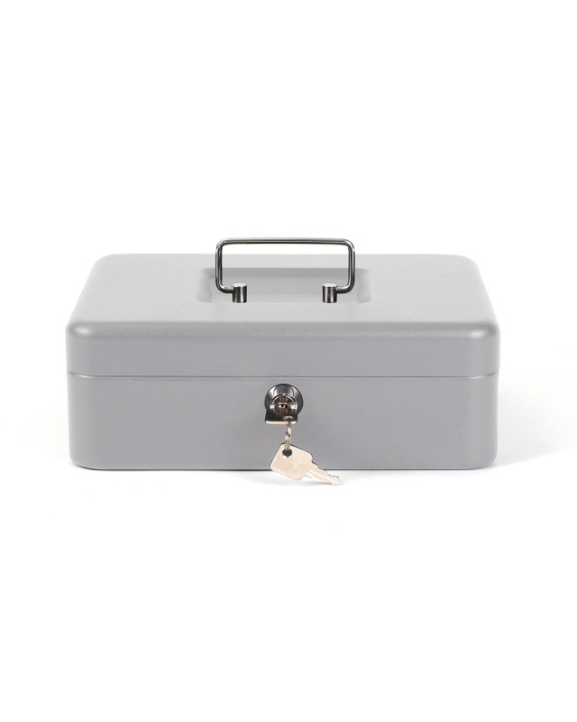 Caja caudales q-connect 10" 250x180x90 mm plata con portamonedas