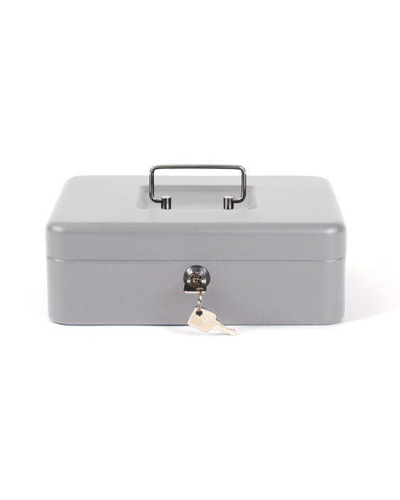 Caja caudales q-connect 10" 250x180x90 mm plata con portamonedas