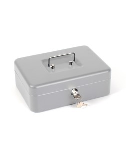 Caja caudales q-connect 10" 250x180x90 mm plata con portamonedas