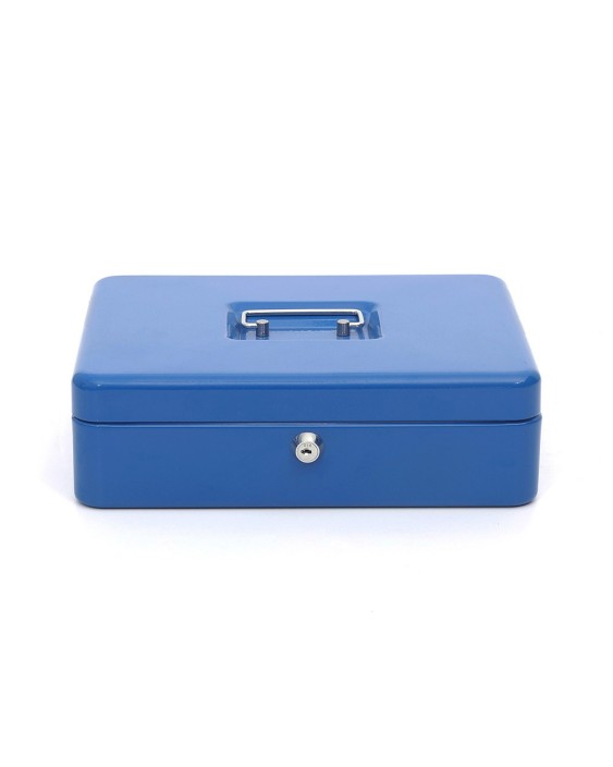 Caja caudales q-connect 12" 300x240x90 mm azul con portamonedas