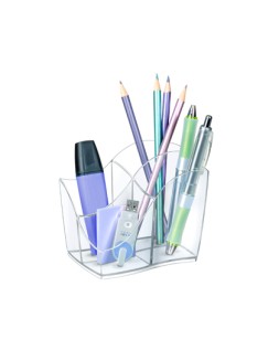 Cubilete portalapices cep gama ellypse plastico transparente 118x89x98 mm