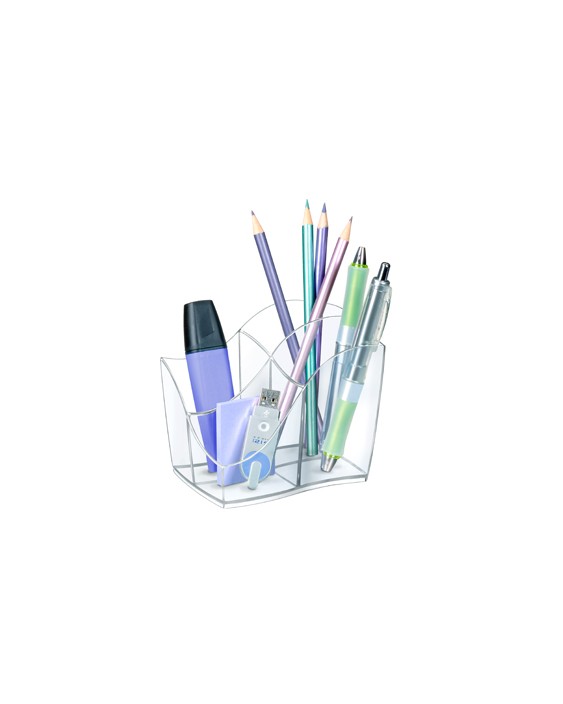 Cubilete portalapices cep gama ellypse plastico transparente 118x89x98 mm