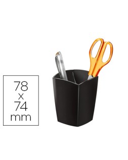 Cubilete portalapices cep negro opaco plastico magnetico 78x74x95 mm