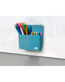 Cubilete portalapices liderpapel azul claro opaco plastico magnetico 125x75x40 mm