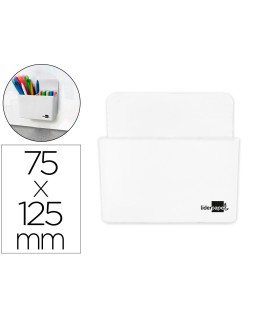 Cubilete portalapices liderpapel blanco opaco plastico magnetico 125x75x40 mm
