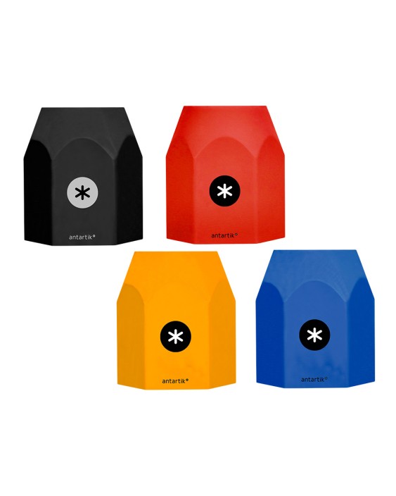 Cubilete portalapices antartik azul mostaza negro y rojo opaco silicona hexagonal 95x85x75 mm