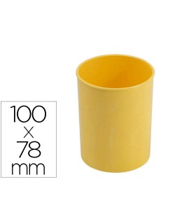 Cubilete portalapices faibo amarillo pastel opaco plastico diametro 78 mm alt0 100 mm