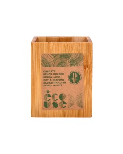 Cubilete portalapices liderpapel bambu 100% natural ecouse cuadrado 80x80x100 mm