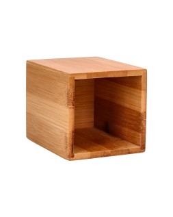 Cubilete portalapices liderpapel bambu 100% natural ecouse cuadrado 80x80x100 mm