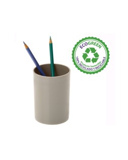 Cubilete portalapices archivo 2000 gris opaco plastico 100% reciclado diametro 75 mm alto 105 mm