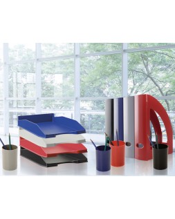 Cubilete portalapices archivo 2000 gris opaco plastico 100% reciclado diametro 75 mm alto 105 mm