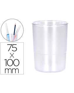 Cubilete portalapices q-connect transparente plastico diametro 75 mm alto 100 mm