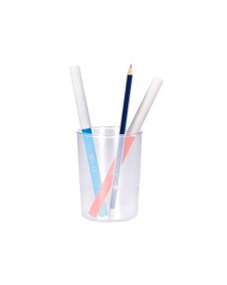 Cubilete portalapices q-connect transparente plastico diametro 75 mm alto 100 mm