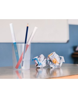 Cubilete portalapices q-connect transparente plastico diametro 75 mm alto 100 mm