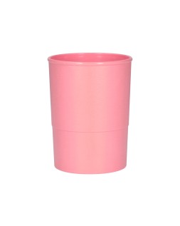 Cubilete portalapices q-connect rosa pastel opaco plastico diametro 75 mm alto 100 mm