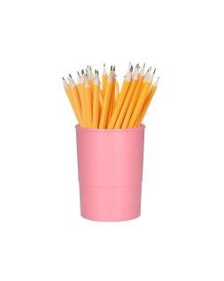 Cubilete portalapices q-connect rosa pastel opaco plastico diametro 75 mm alto 100 mm